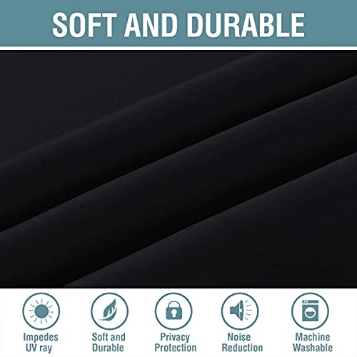 H.VERSAILTEX Blackout Curtain for Living Room Small Window Kitchen Blackout Curtains 45 inch Length Energy Saving Solid Grommet Blackout Drape, One Panel, Jet Black, 52" W x 45" L - color: Jet Black, size: 52"W x 45"L (Pack of 1)