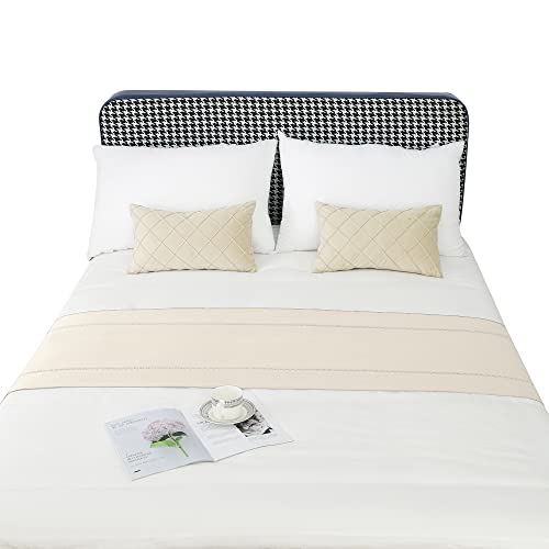 Bed Runner, Beige Bed Throws for Foot of Bed, 210 x 50 cm - color: Beige, size: Full/Queen