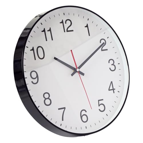 Spinaround Wall Clock, Modern Wall Clocks Battery, Silent Non-Ticking Analog Classic for Office, Home, Bathroom, Kitchen, Bedroom, School (Black, (12 inch) - size: 12 Inch