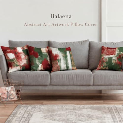 Abstract Christmas Throw Pillow Covers 18x18 Set of 4, Red & Green - color: Red Green White, size: 18" x 18" (Pack of 4)