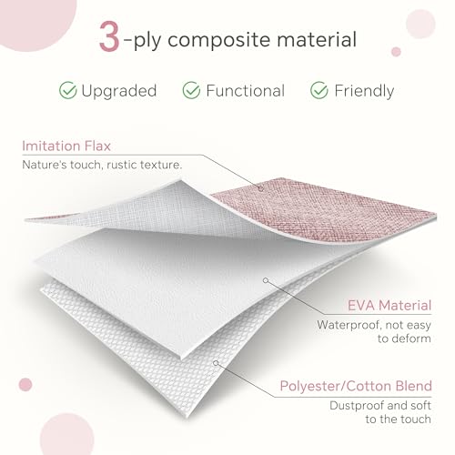 FinishingBo 11 inch Cube Storage Bin with Handles 6 Pack - color: White/Pink-6 Pack