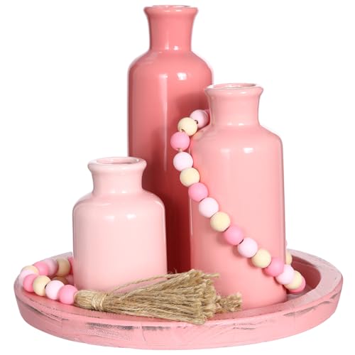 5 Pcs Coffee Table Decor Set, Pink - color: Pink