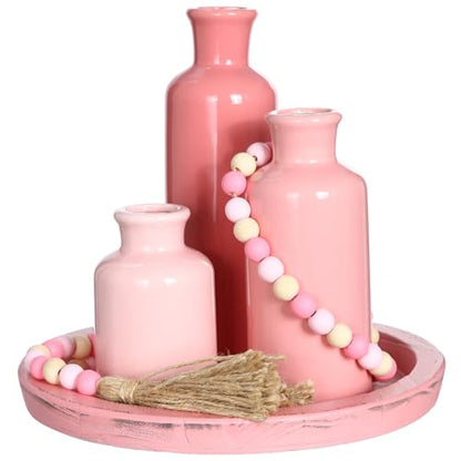 5 Pcs Coffee Table Decor Set, Pink - color: Pink
