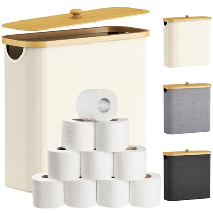 Lifewit Toilet Paper Storage Holder, Extra Large Stand Basket, 30L, White - color: White, size: 30L