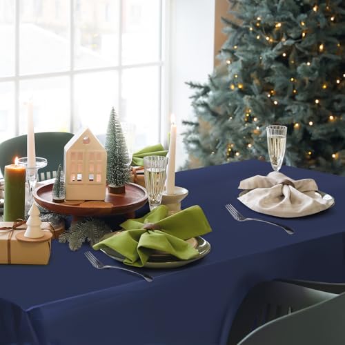 NatNarr 6 Pcs Navy Blue Plastic Tablecloths, Scalloped Blue Table Cloth - color: Navy Blue, size: 6 Pack