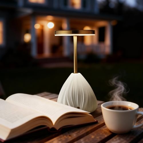 RONDURE Ceramic Cordless Rechargeable Touch Dimmable Table Lamp