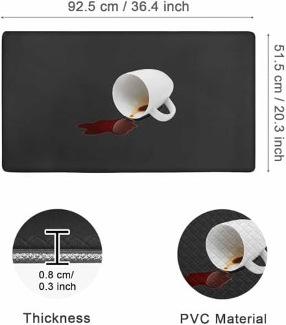 Kitchen Floor Mat 36x20in Waterproof Anti-Fatigue Kitchen Mats - color: Spilled Coffee