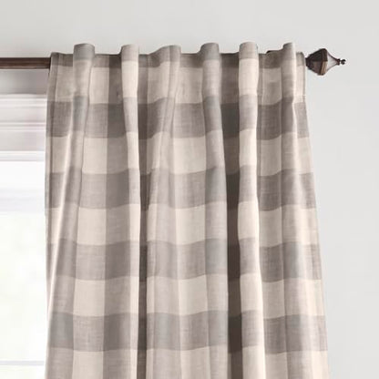 Grainger Rod Pocket Back Tab Window Curtain Panel, Gray - 52" W x 63" L - color: Grey, size: 52"W x 63"L (Pack of 1)