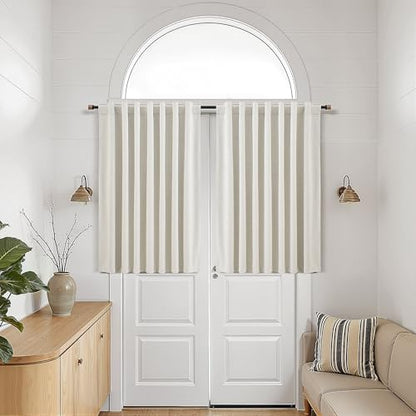 Nanspring 100% Blackout Linen Curtains for Bedroom 50x45 Inches Natural - color: Natural, size: 50"W x 45"L (Pack of 2)
