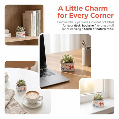 Cloud-Shaped Small Succulent Planters, 3.4''Dog Cute Plant Pots with Drainage Holes Funny Mini Resin Flower Pots for Indoor Outdoor Home Office Gifts (Mini D) - style: Mini D