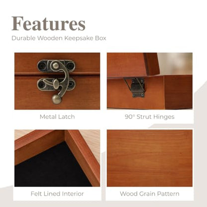 WE Games Old World Wooden Keepsake Box - color: Redwood, size: Medium