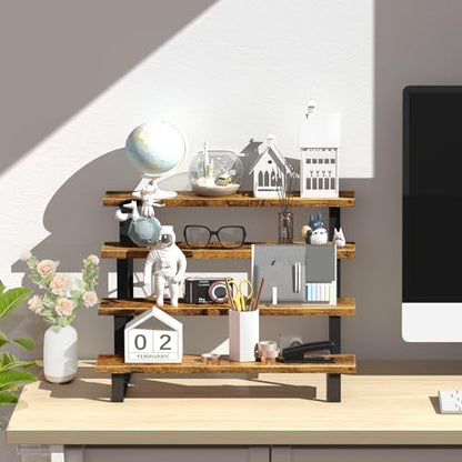 ELITEROO Wooden Display Riser Stand, Tiered Perfume Cologne Organizer Stand