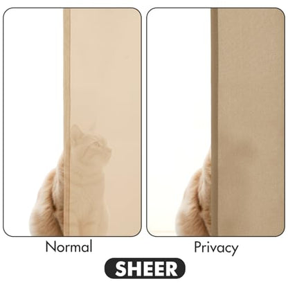 MIULEE Brown Semi Sheer Privacy Curtains Drapes 2 Panels 52W x 72L - color: Brown, size: 52"W x 72"L (Pack of 2)