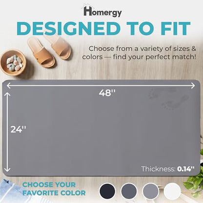 Homergy Bath Mat for Bathroom Non Slip, Quick Dry, 24x48 in, Grey - color: Gray, size: 24" x 48"