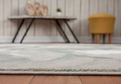 Abani Rugs Modern 4' x 6' Neutral Beige & Cream Swirl Area Rug - Contemporary Geometric 3D Bedroom Rug - color: Beige, size: 4' x 6'