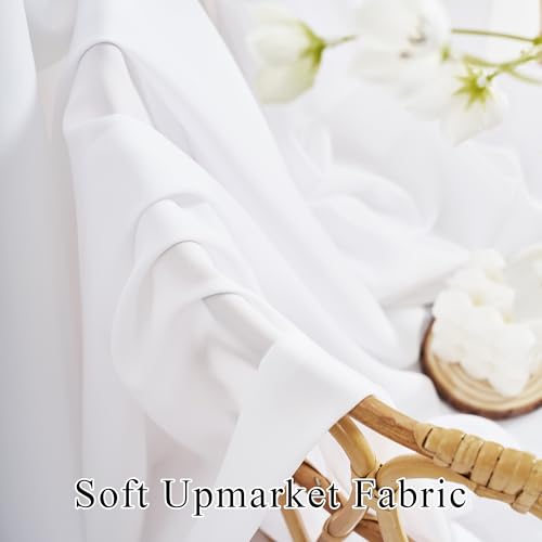 NICETOWN Non-See-Through White Sheer Curtains, W52xL84, 2 Panels - color: White, size: 52"W x 84"L (Pack of 2)