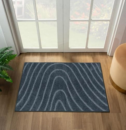 LUXE WEAVERS Modern Geometric Wave Blue 2x3 Area Rug - color: Blue, size: 2' x 3' (Rectangular)