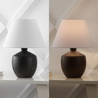 JONATHAN Y Myron 18" Concrete Effect Table Lamp, Black, Set of 2 - color: Black