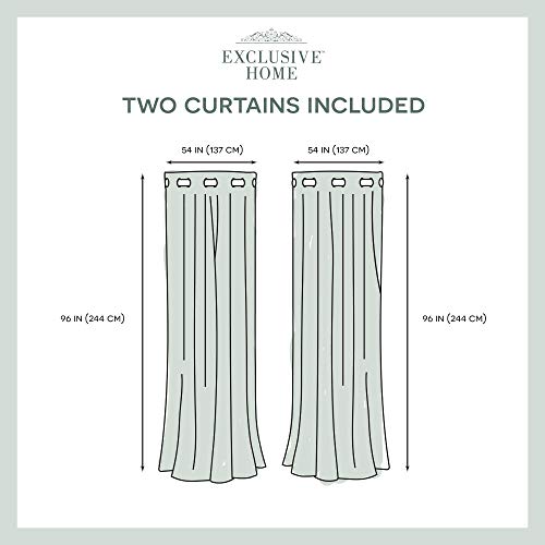 Exclusive Home Chateau Striped Faux Silk Grommet Top Curtain Panel Pair, 54"x96", Burgundy Taupe - color: Burgundy/Taupe, size: 54"W x 96"L (Pack of 2)