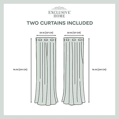 Exclusive Home Chateau Striped Faux Silk Grommet Top Curtain Panel Pair, 54"x96", Burgundy Taupe - color: Burgundy/Taupe, size: 54"W x 96"L (Pack of 2)