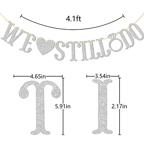 Qttier We Still Do Banner, Silver Glitter - color: Silver