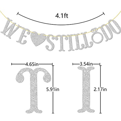 Qttier We Still Do Banner, Silver Glitter - color: Silver