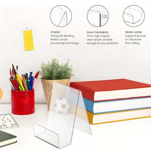 16 Pcs Large Acrylic Book Display Stand