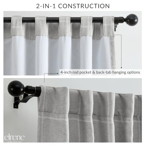 Threadmade Sawyer Window Panel, Gray - 52" W x 84" L - color: Grey, size: 52"W x 84"L (Pack of 1)