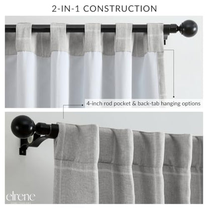 Threadmade Sawyer Window Panel, Gray - 52" W x 95" L - color: Grey, size: 52"W x 95"L (Pack of 1)