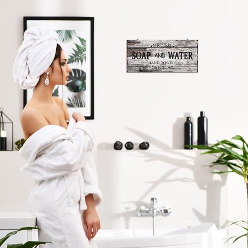 Jetec Farmhouse Bathroom Decor Fresh Soap and Water Sign, Novel - style: Novel