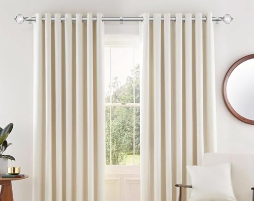 KAMANINA 1 Inch Curtain Rods for Windows 48 to 84 Inch, Silver Drapery Rods - color: Light Silver, size: 48-84"