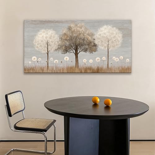Grey Dandelion Wall Art Prints 20"x40" Tree Of Life Wall Art For Bedroom - color: IU1A, size: 40"L x 20"W