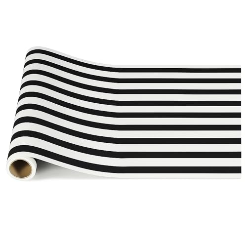 AmazingSpark Striped Table Runner Roll,Black,25' Long X 16" Wide - color: Black, size: 25' Long X 16" Wide