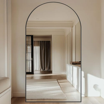MirrMuse Oversized Arched Full Length Mirror with Stand, 82"X44", Black - color: Black-arch, size: 82"L x 44"W