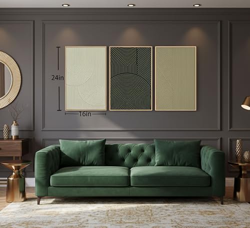 Framed-Large Texture Canvas Wall Art,Abstract Line Prints,16x24in - color: Abstract 2, size: 24L" x 16W"