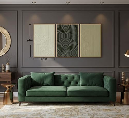 Framed-Large Texture Canvas Wall Art,Abstract Line Prints,16x24in - color: Abstract 2, size: 24L" x 16W"
