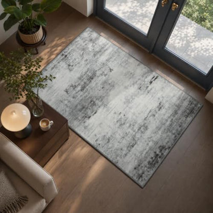 Toneed Washable 2x3 Grey Area Rug with Non-Slip Backing for Entryway - color: Light Neutral Gray, size: 2' x 3' (Rectangular)
