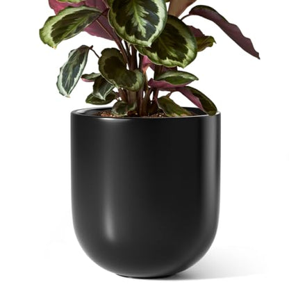 LE TAUCI 8 Inch Ceramic Plant Pot, Indoor Planter, Black - color: Black, size: 8“
