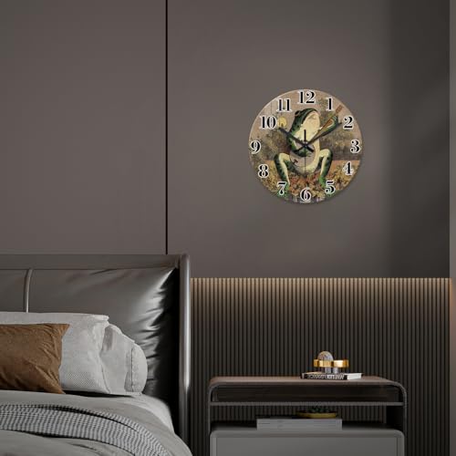XNM Funny Frog Wall Clocks Battery Operated 12 Inch - color: Brown 2, size: 12 Inch