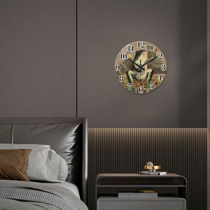 XNM Funny Frog Wall Clocks Battery Operated 12 Inch - color: Brown 2, size: 12 Inch