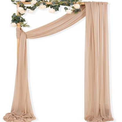 Sheer Gauze Wedding Arch Draping Fabric 29" x 20 FT 1 Panel Nude - color: Nude, size: 29"w x 240"l (Pack of 1)