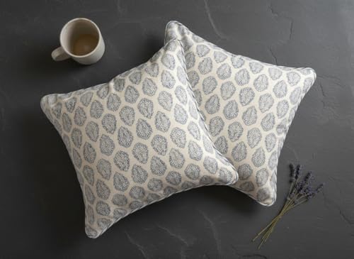 ATOSII Cotton Blockprint Throw Pillow Cover, Amalfi Blue, Set of 2, 20 X 20 - color: Amalfi, size: 20" x 20" (Pack of 2)