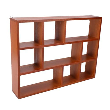 Shadow Box Display Shelf, Wall Mounted Wooden Rustic Floating Shelves, 9 Slot Freestanding Cabinet Display Case Organizer for Farmhouse Decor