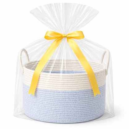 Extra Large Gift Basket Empty to Fill, 32L, Light Blue and White - color: White Blue, size: Large