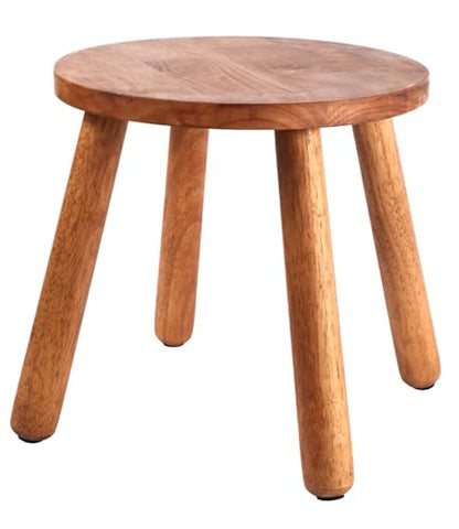 Round Solid Wooden Stool,Plant Stand,Step Stool,Walnut,15.8" H - color: Walnut, size: 15.8inch