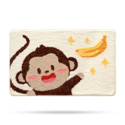 Molesun Monkey Bath Mat 16x24, Soft Absorbent Microfiber Bath Rugs - color: Monkey, size: 16" x 24"