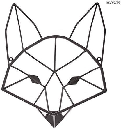 Everydecor Brown Geometric Fox Head Metal Wall Art Decor for Home Office Kitchen Living Room Bedroom Farmhouse Indoor and Outdoor Fox Sign Decoration