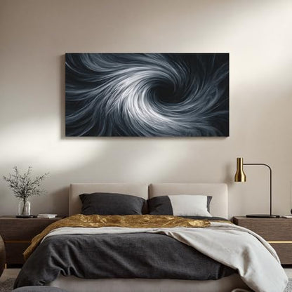 YISXINOAG Black White Abstract Wall Art Modern Spiral Painting 20"X40" - color: black white, size: 40"L x 20"W