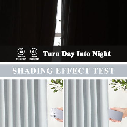 Vision Home Pinch Pleated Full Blackout Curtains Linen Blended Room Darkening Window Curtains 63 inch for Living Room Bedroom Thermal Insulated Pinch Pleat Drapes with Hooks 40" Wx63 Lx2,Bluish Gray - color: Grayish Blue, size: 40"W x 63"L (Pack of 2)