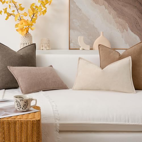 Kevin Textile Soft Waterproof Pillow Covers 12x20 Inch 2 Pack, Beige - color: Beige, size: 20" x 12" (Pack of 2)